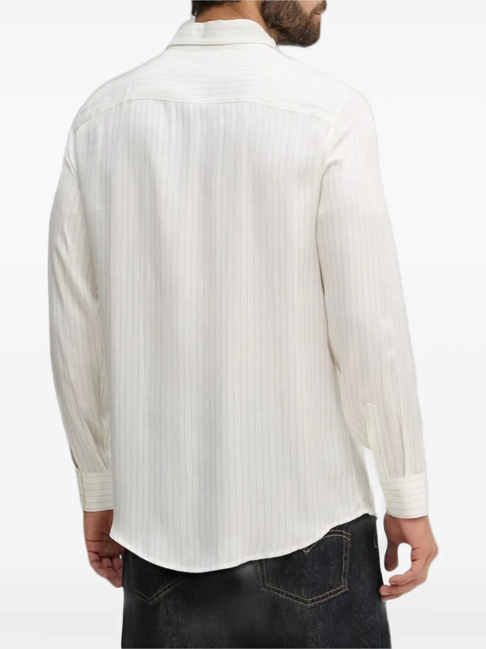 Armani Exchange Overhemd met krijtstreep Wit