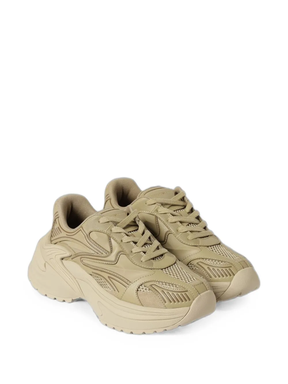 Emporio Armani mesh panelled sneakers Beige