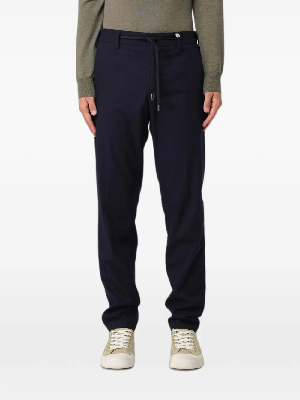 Myths drawstring contrast-stitch trousers - Blu