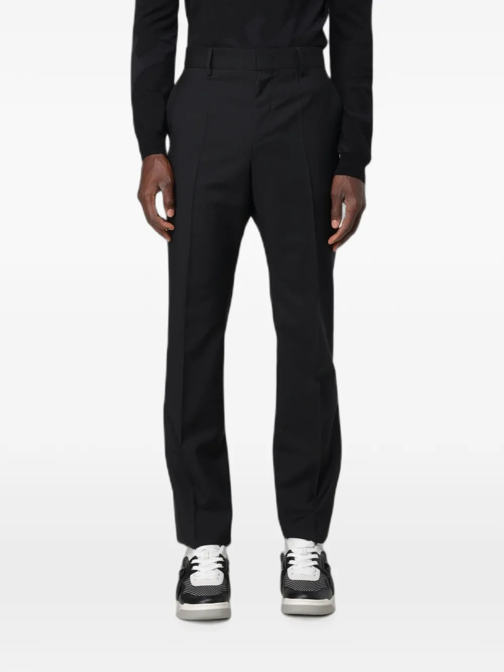 Valentino Garavani pressed-crease wool trousers - Schwarz