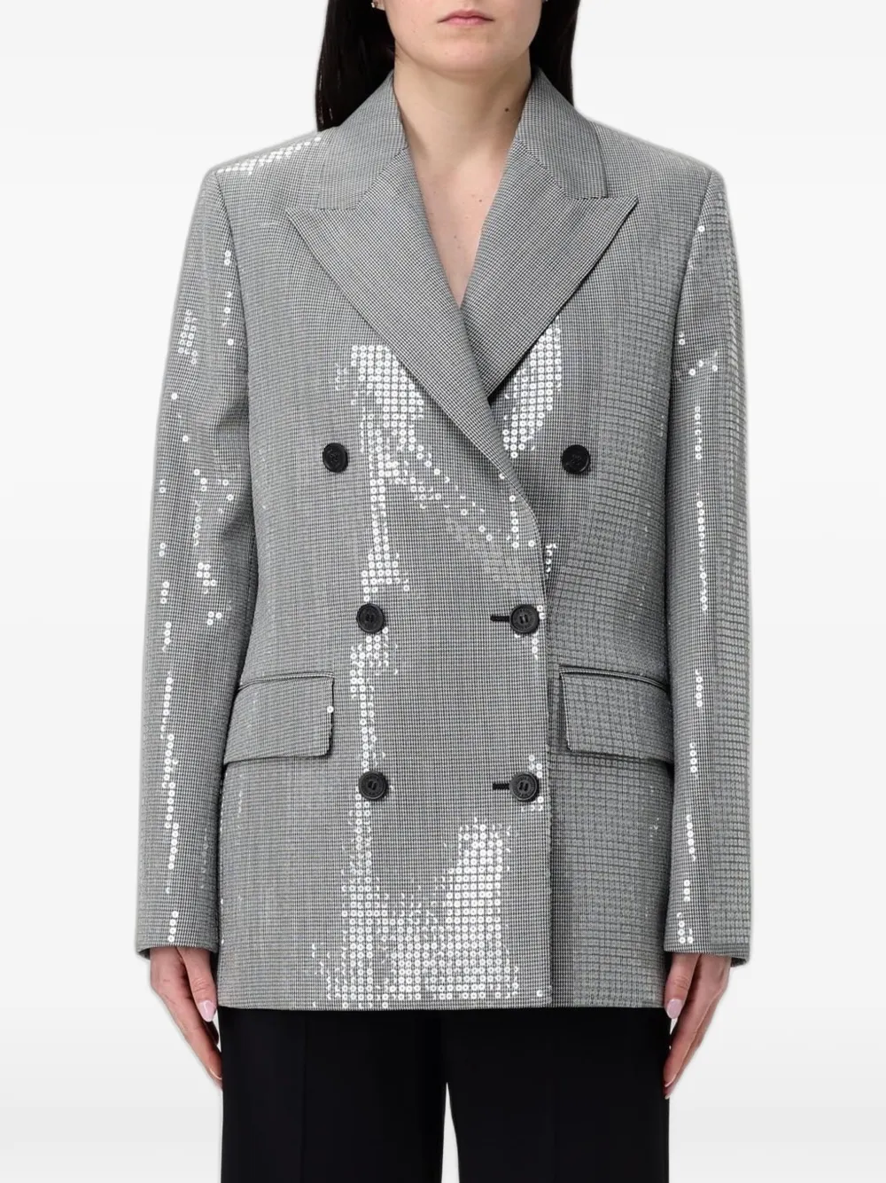 Golden Goose sequined double-breasted blazer - Silver