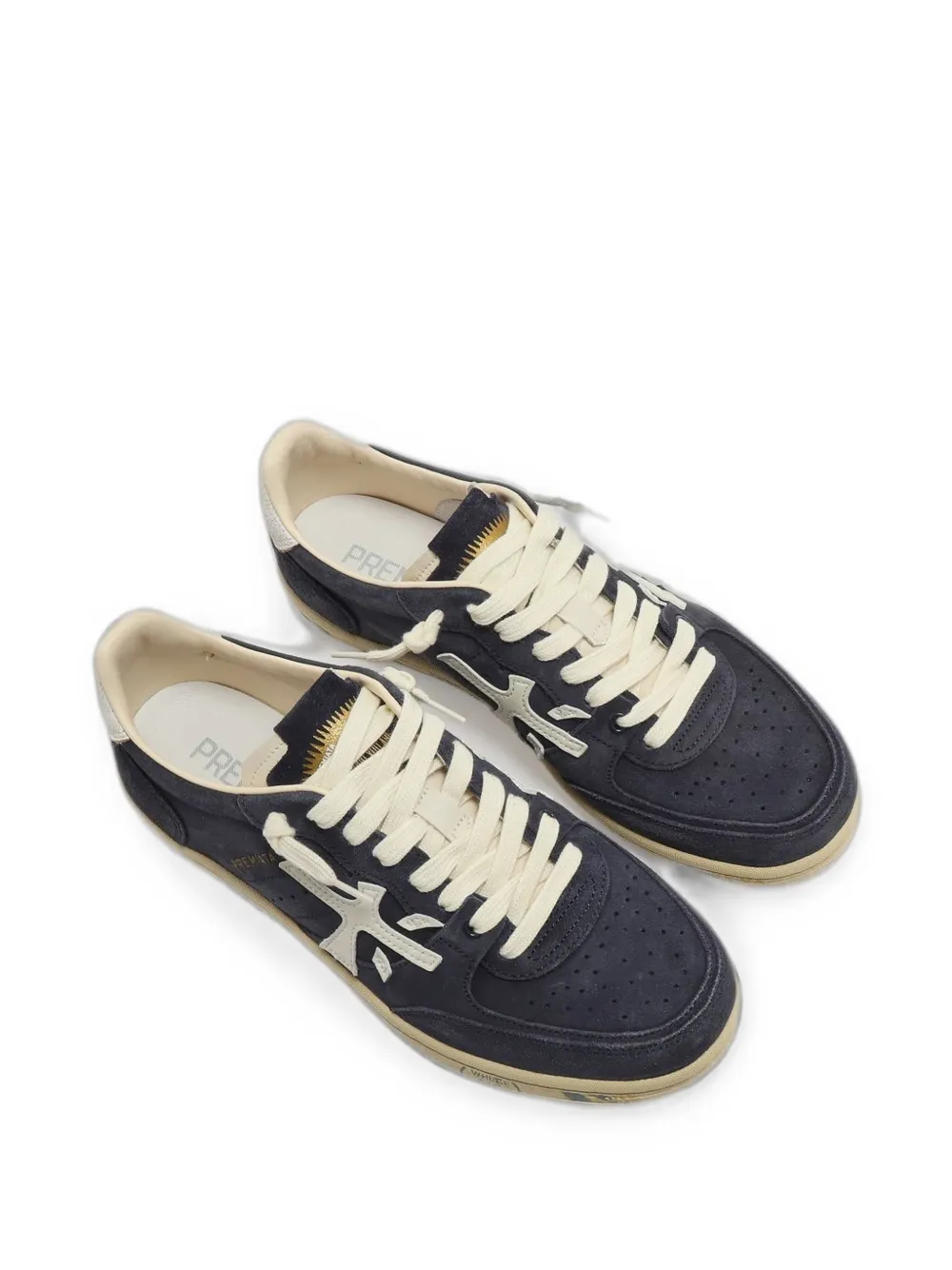Premiata Bskt Clay logo-patch sneakers Blauw