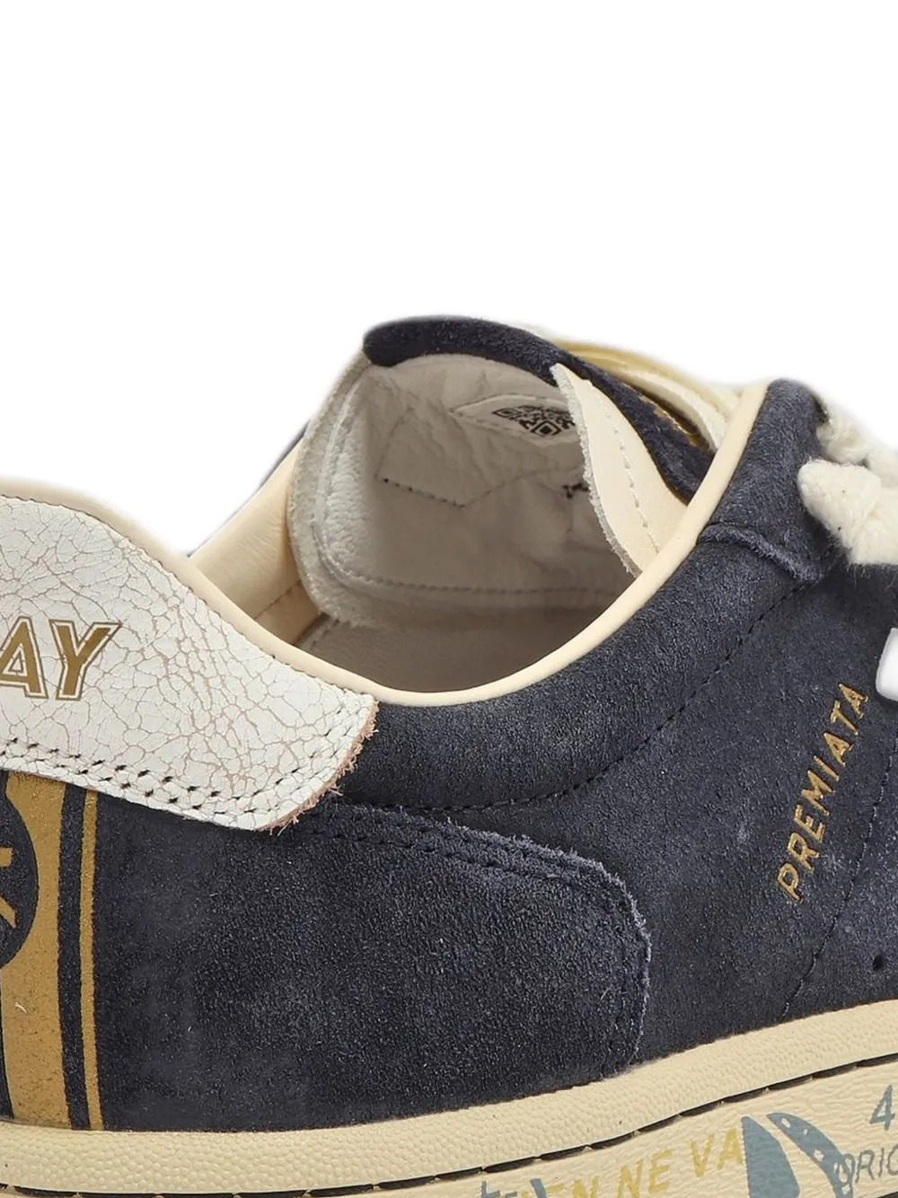 Premiata Bskt Clay logo-patch sneakers Blauw