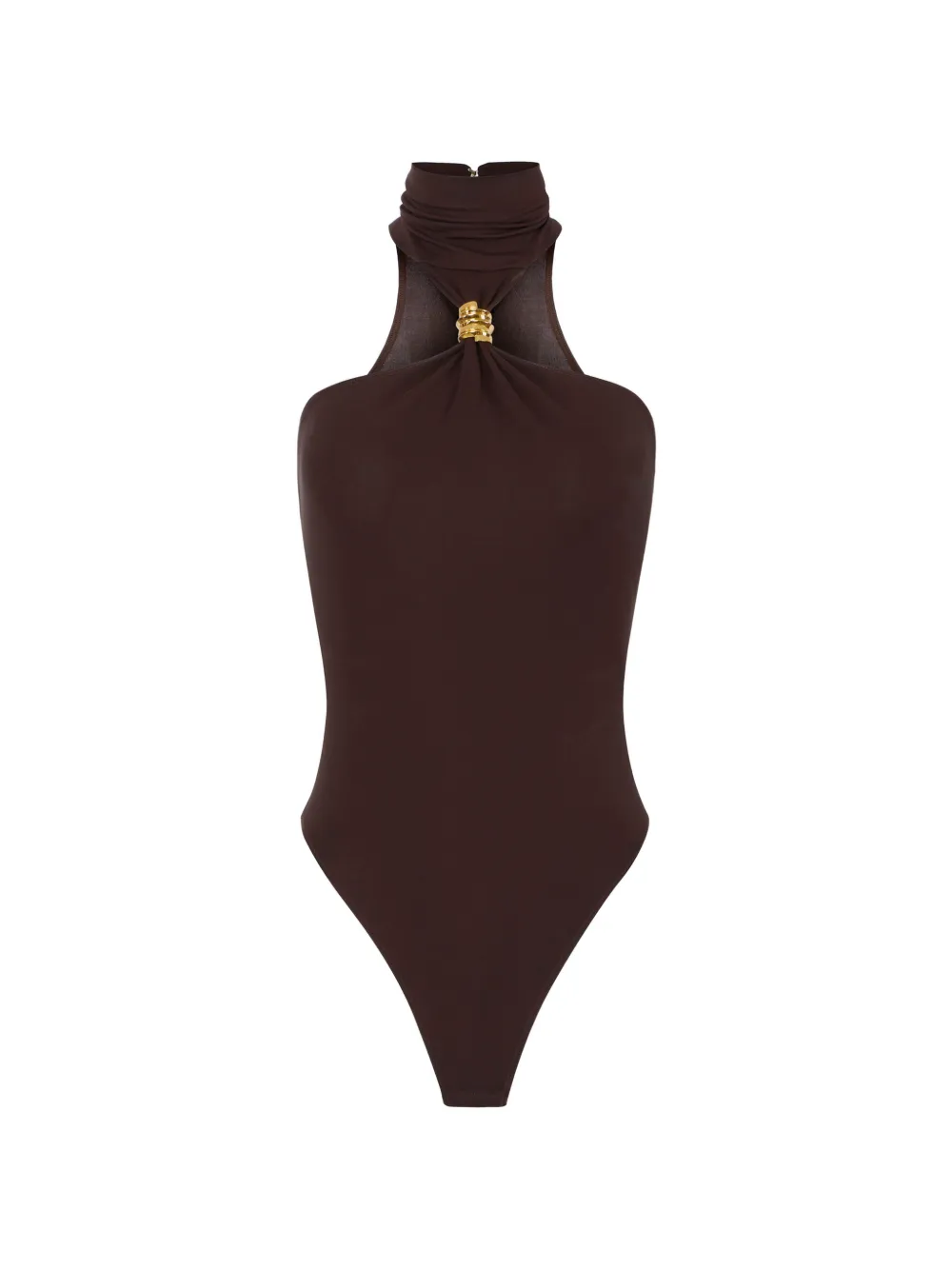 Elisabetta Franchi cut-out halterneck bodysuit - Marrone