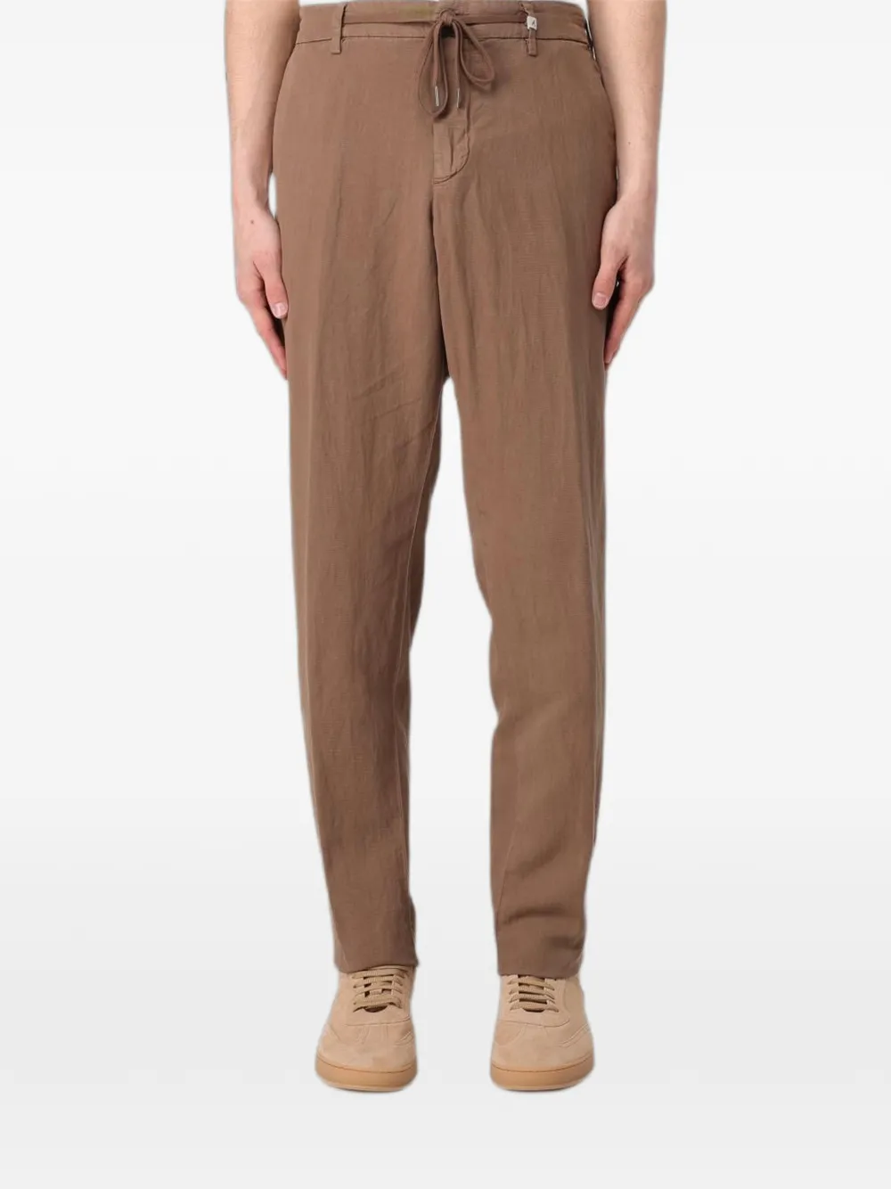 Myths drawstring straight-leg trousers - Marrone