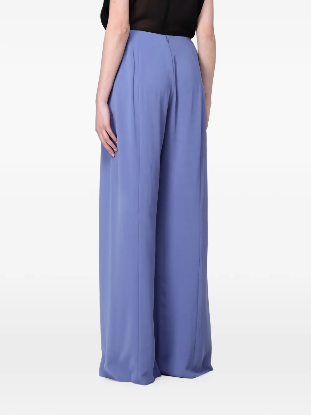 Emporio Armani Palazzo broek met crêpe textuur Blauw