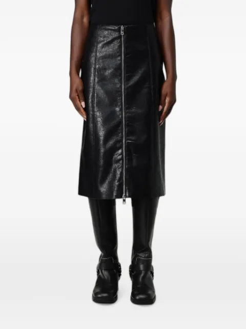MSGM crinkled-effect zip-fastening midi skirt