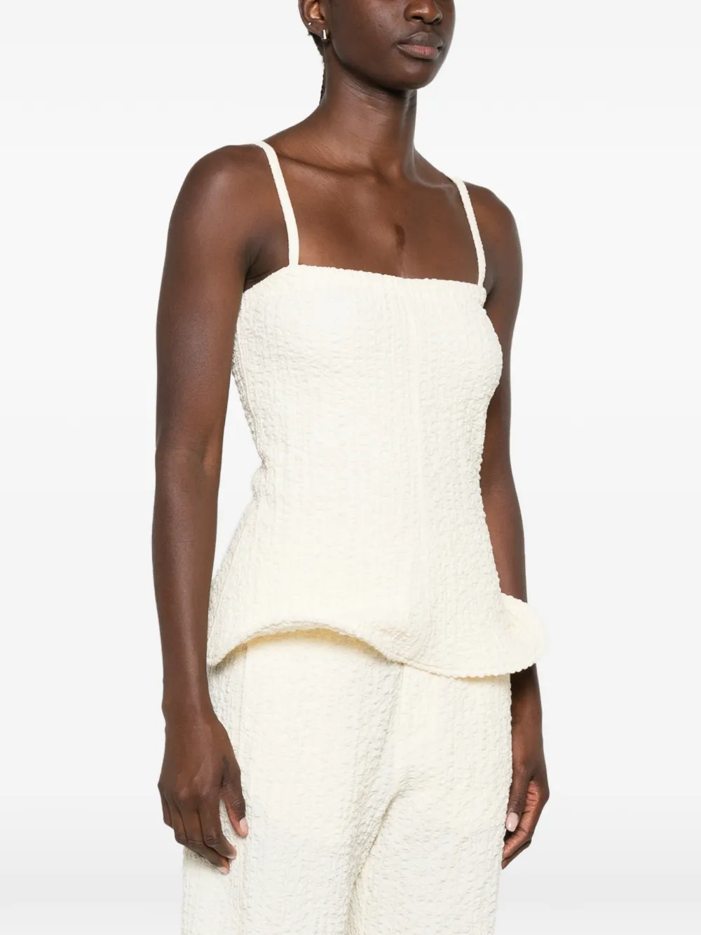 Nanushka Peplum top Beige