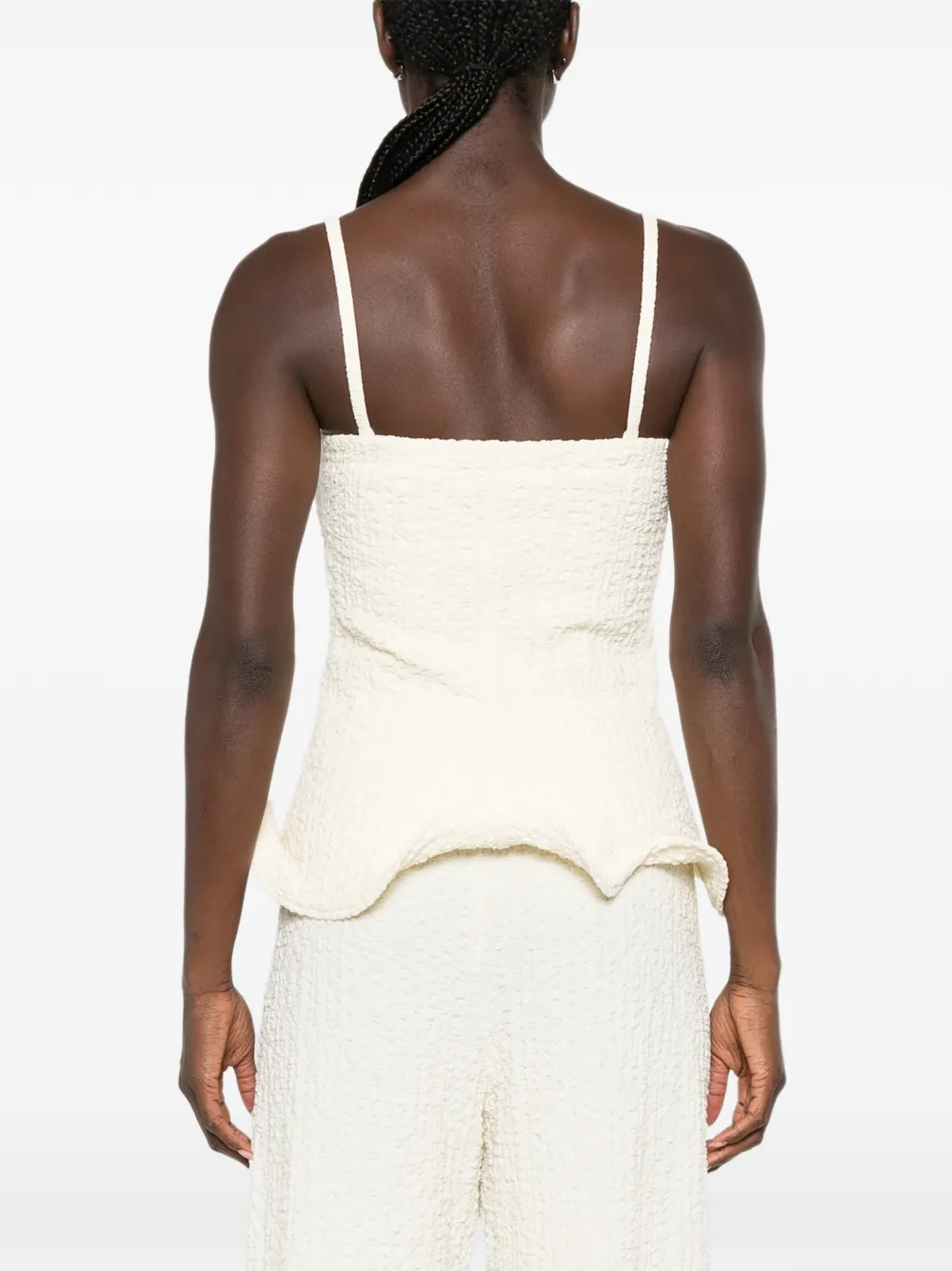 Nanushka Peplum top Beige