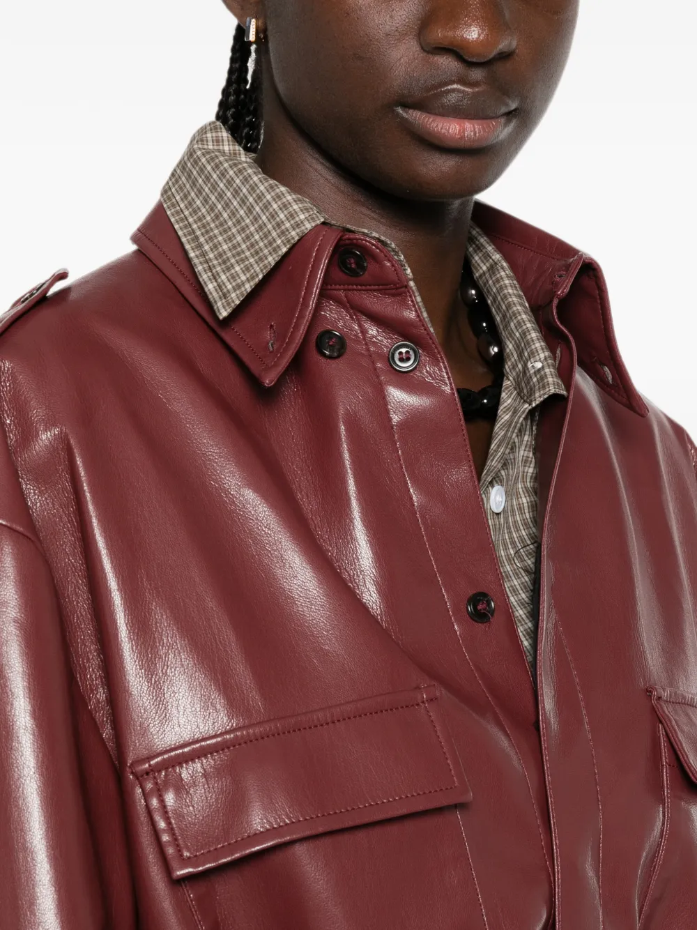 Nanushka Button-down blouse met ceintuur Rood