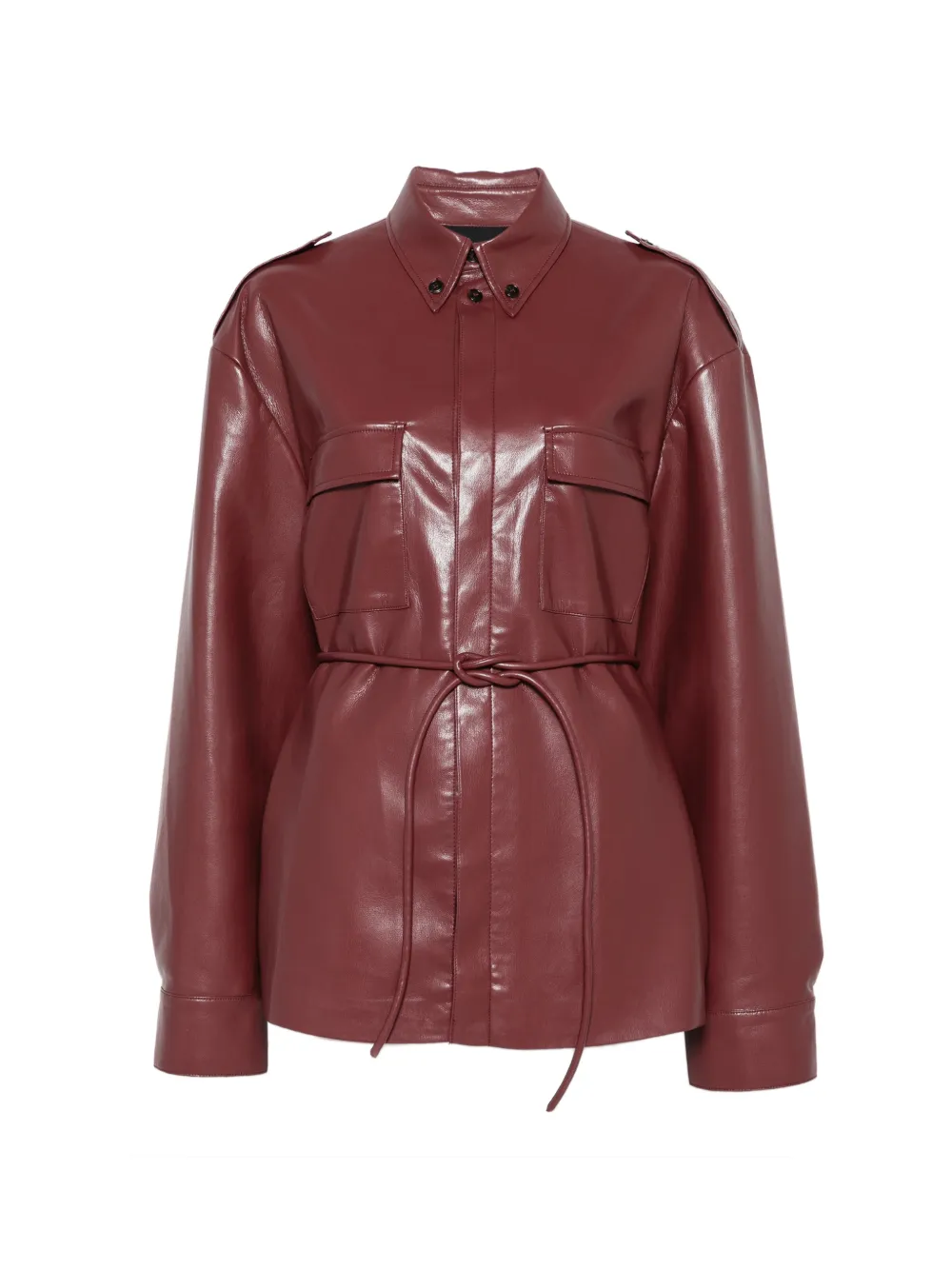 Nanushka belted button-down shirt - Red