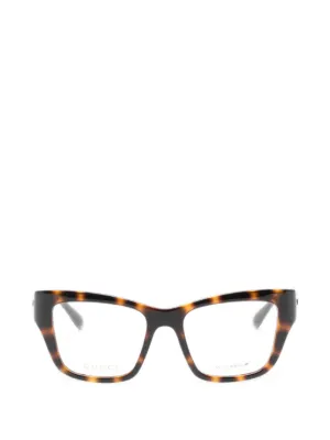 Prada Eyewear スクエアメガネフレーム | ブラウン | FARFETCH JP