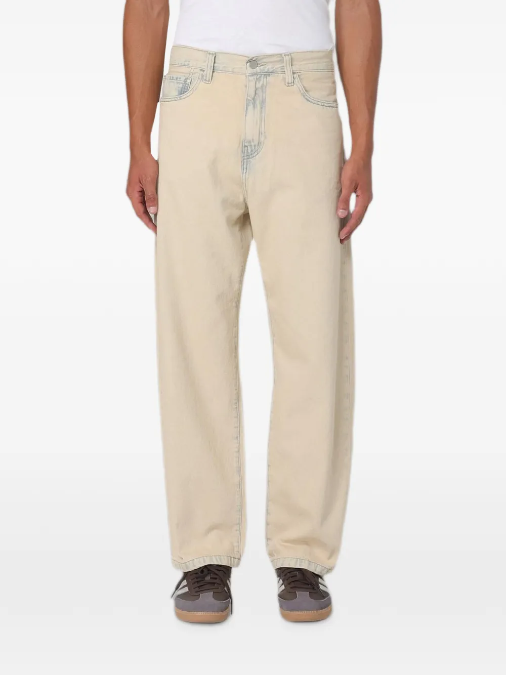 Carhartt WIP logo-patch straight-leg jeans - Blau