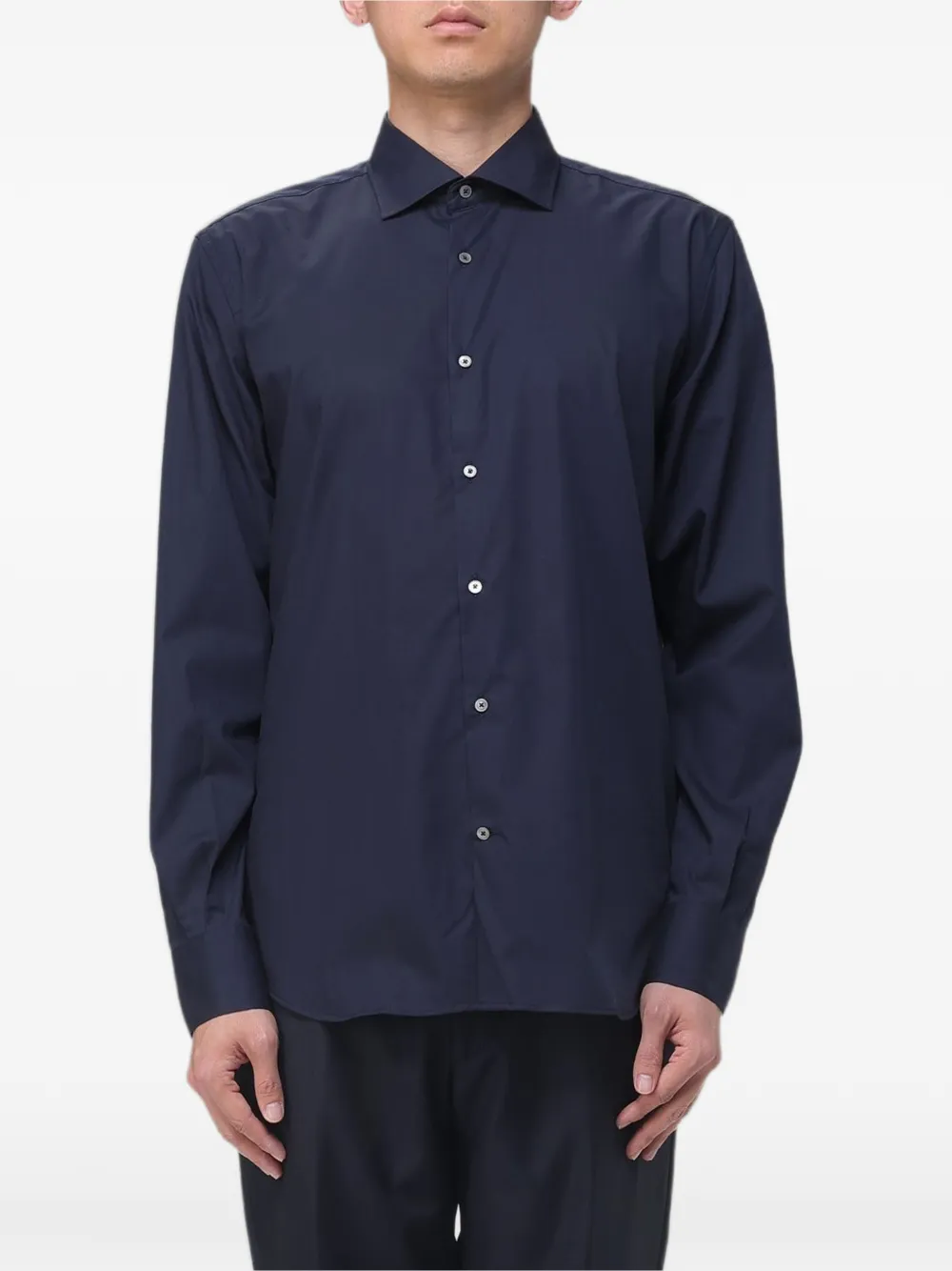BROOKSFIELD long-sleeve poplin shirt - Blu