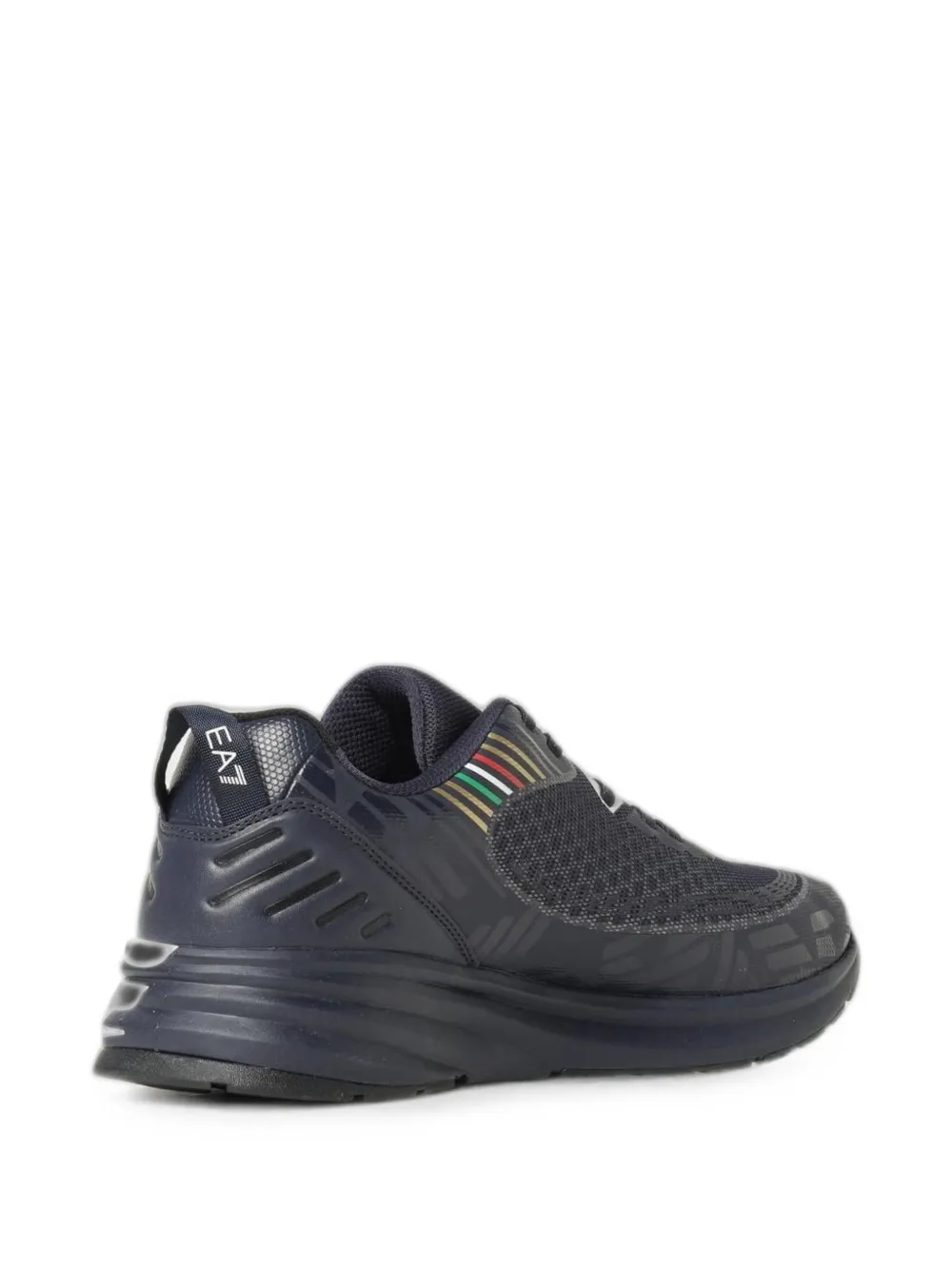 Ea7 Emporio Armani logo-print low-top sneakers Blauw