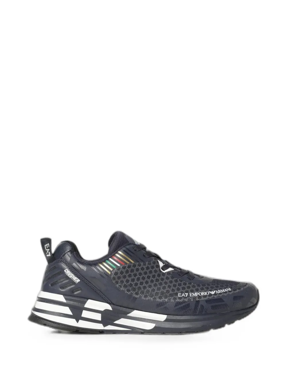 Ea7 Emporio Armani logo-print low-top sneakers Blauw