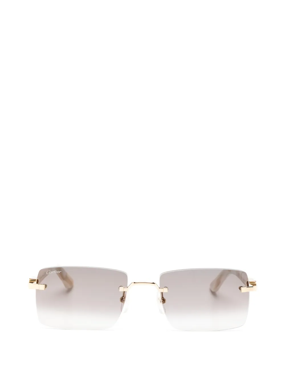Cartier Eyewear rimless rectangle-frame sunglasses - Gold