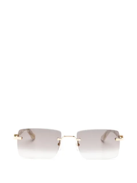 Cartier Eyewear Rahmenlose Sonnenbrille mit eckigen Gläsern
