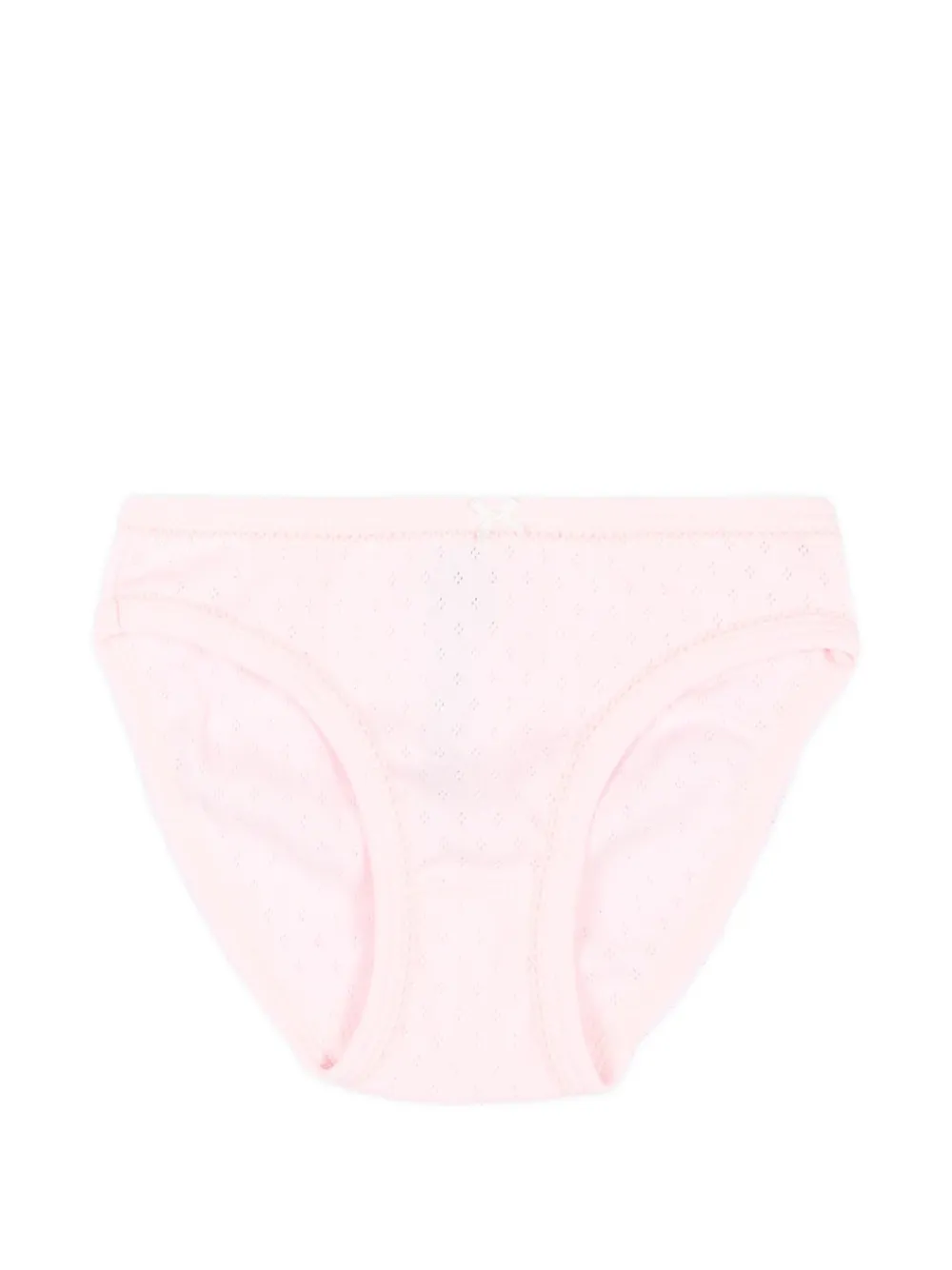 Petit Bateau Drie slips met bloemen-print en strik-detail Roze
