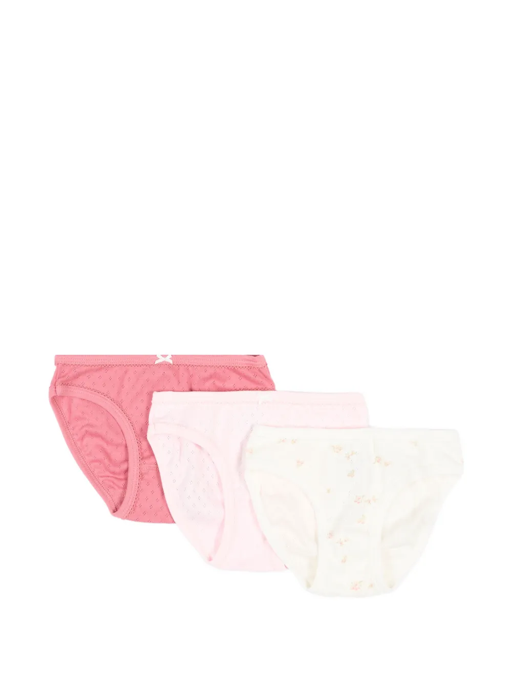 Petit Bateau floral-print bow-detail briefs (set of three) - Rosa