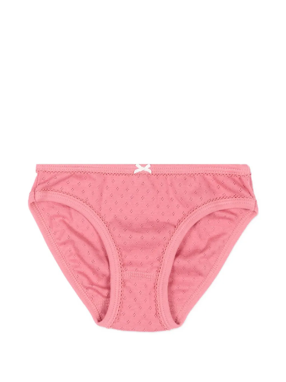 Petit Bateau Drie slips met bloemen-print en strik-detail Roze