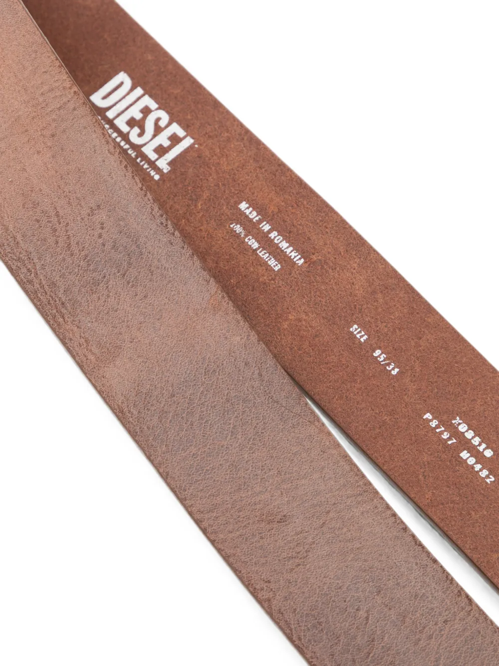 Diesel Oval D riem Bruin