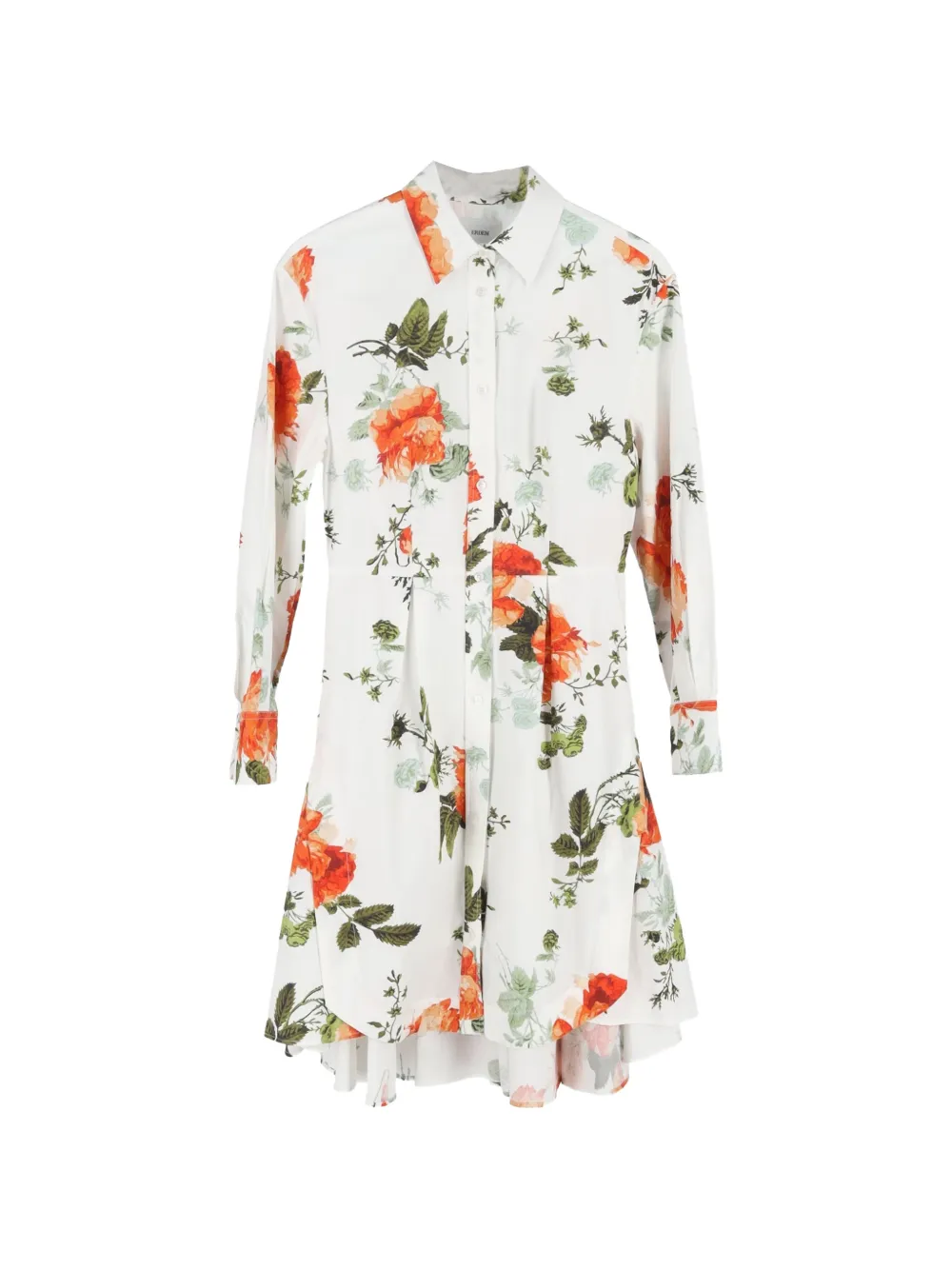 ERDEM floral-print shirt mini dress - Bianco