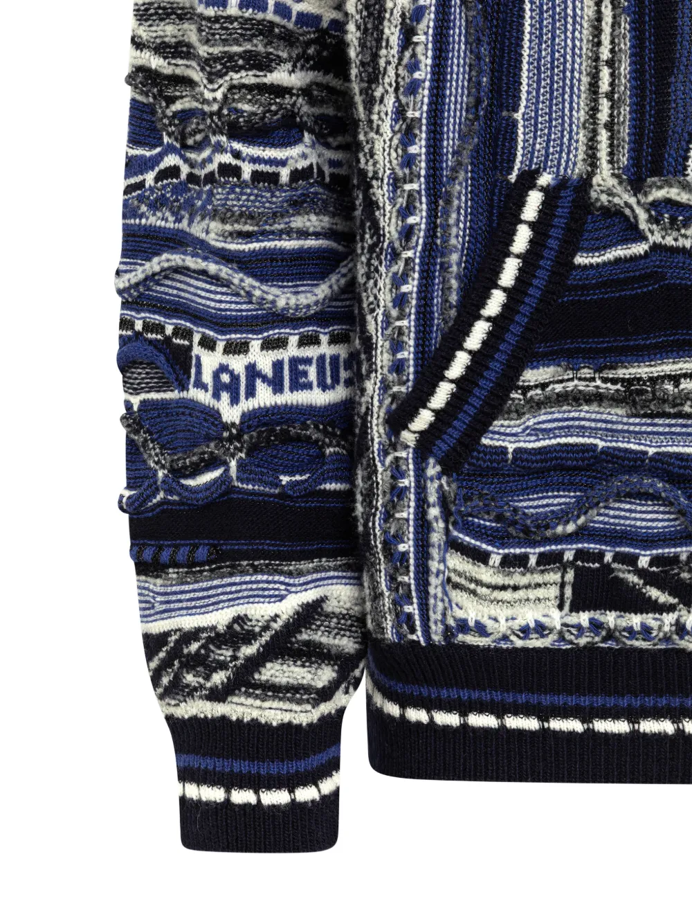 Laneus Boxy hoodie met jacquard Blauw