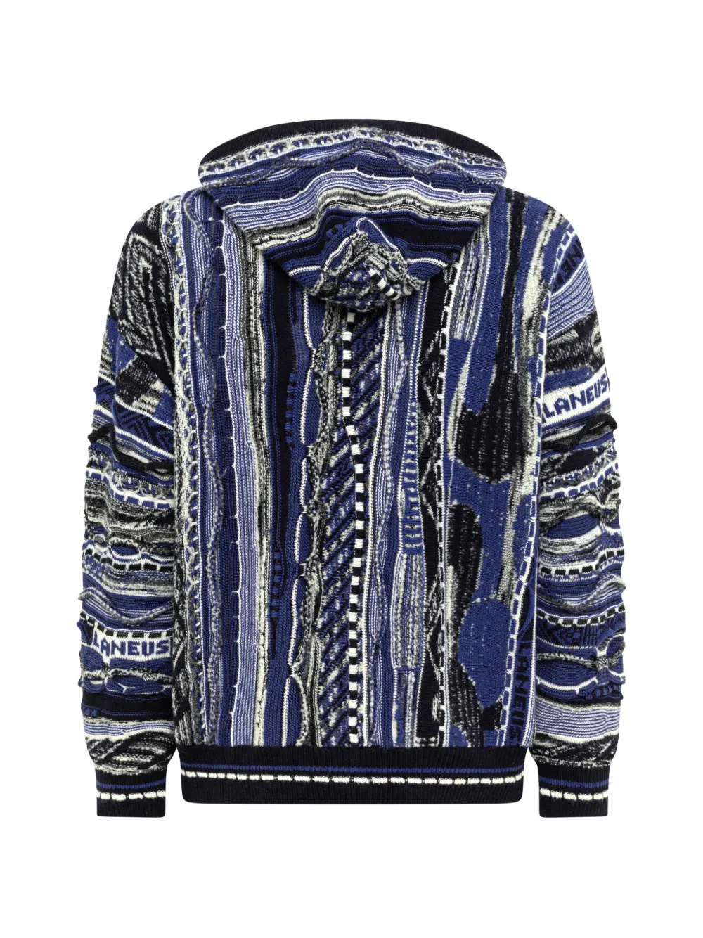 Laneus Boxy hoodie met jacquard Blauw
