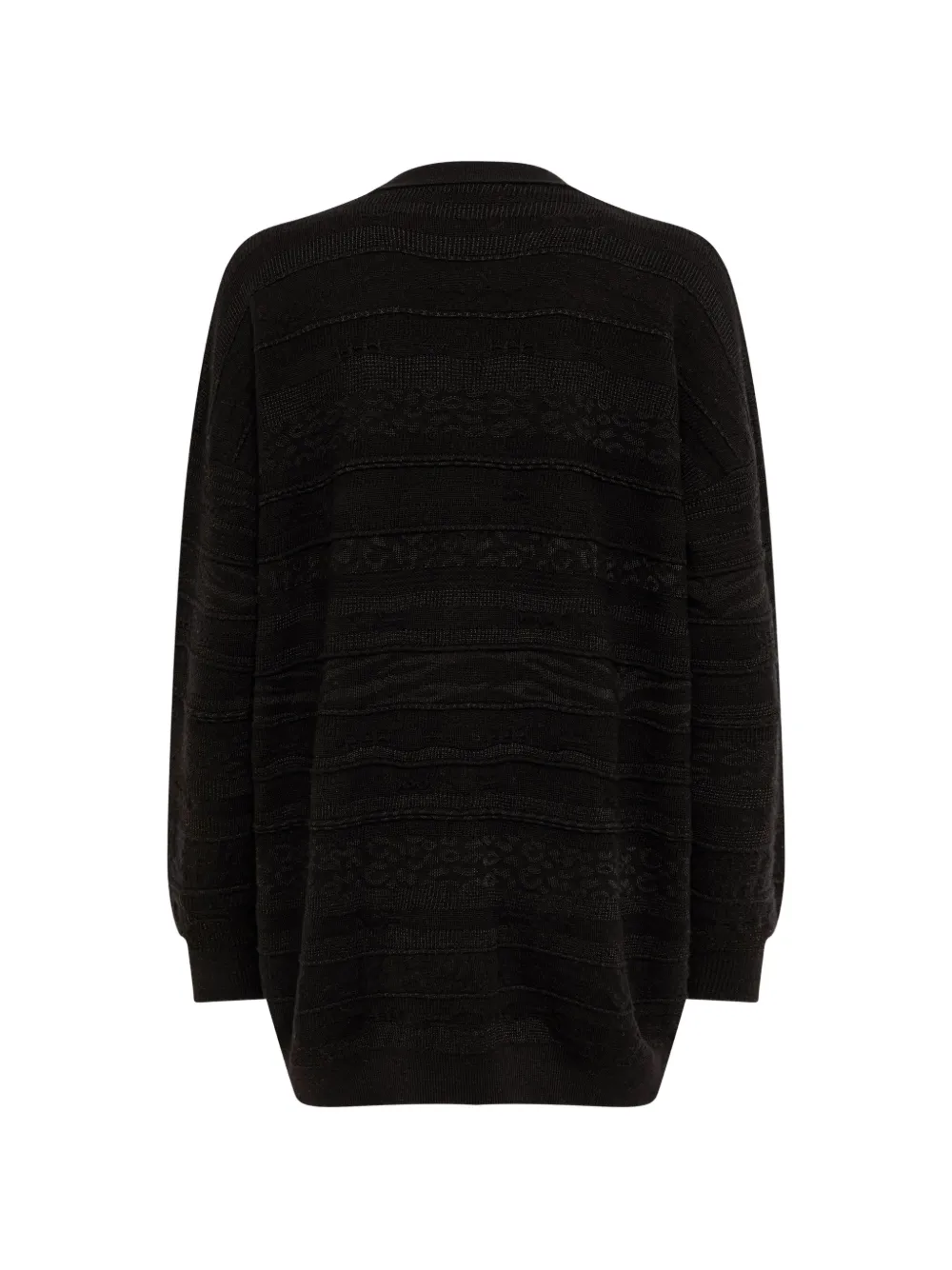 Laneus Vest met V-hals en jacquard Zwart