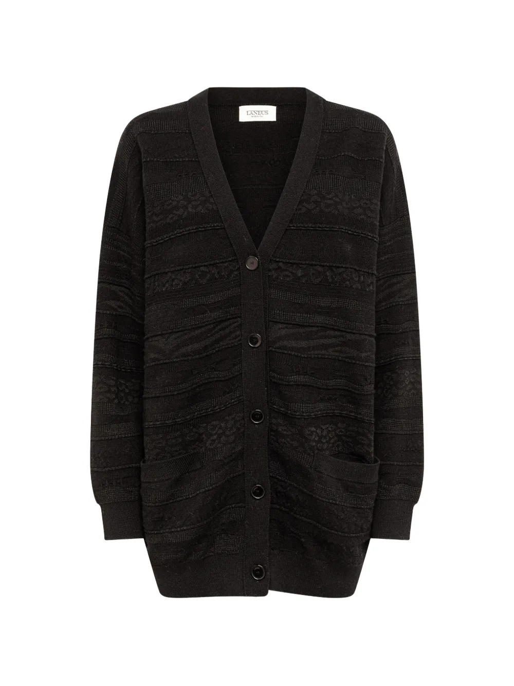 Laneus jacquard-knit V-neck cardigan