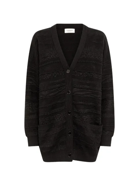 Laneus jacquard-knit V-neck cardigan