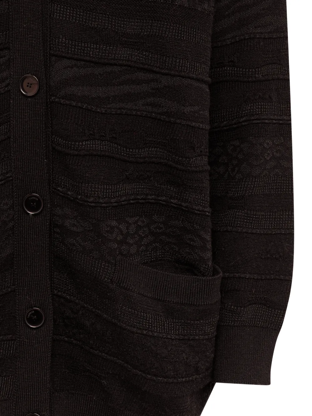 Laneus Vest met V-hals en jacquard Zwart