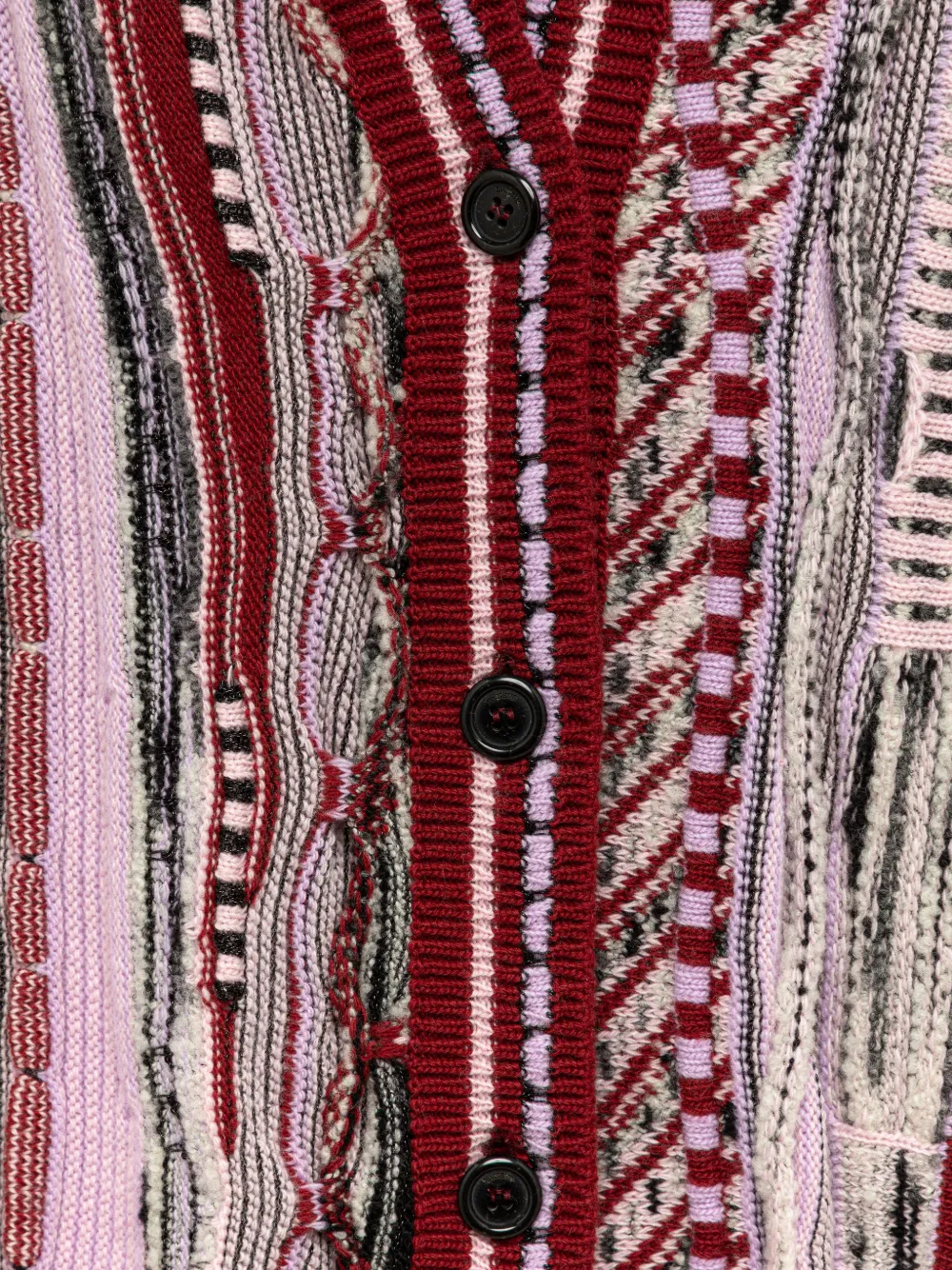 Laneus Oversized gebreid vest met jacquard Rood