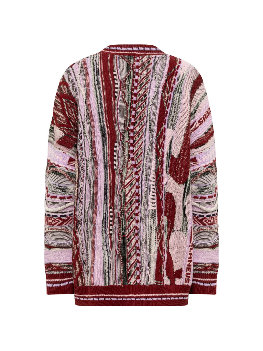 Laneus Oversized gebreid vest met jacquard Rood