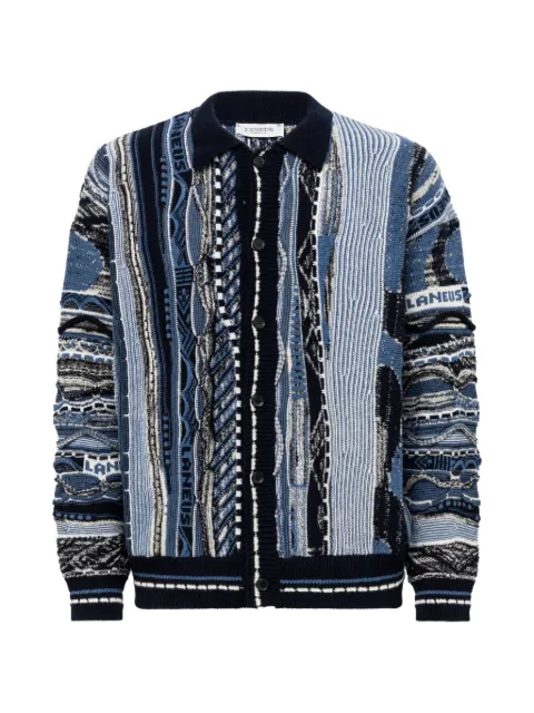 Laneus jacquard-knit boxy cardigan