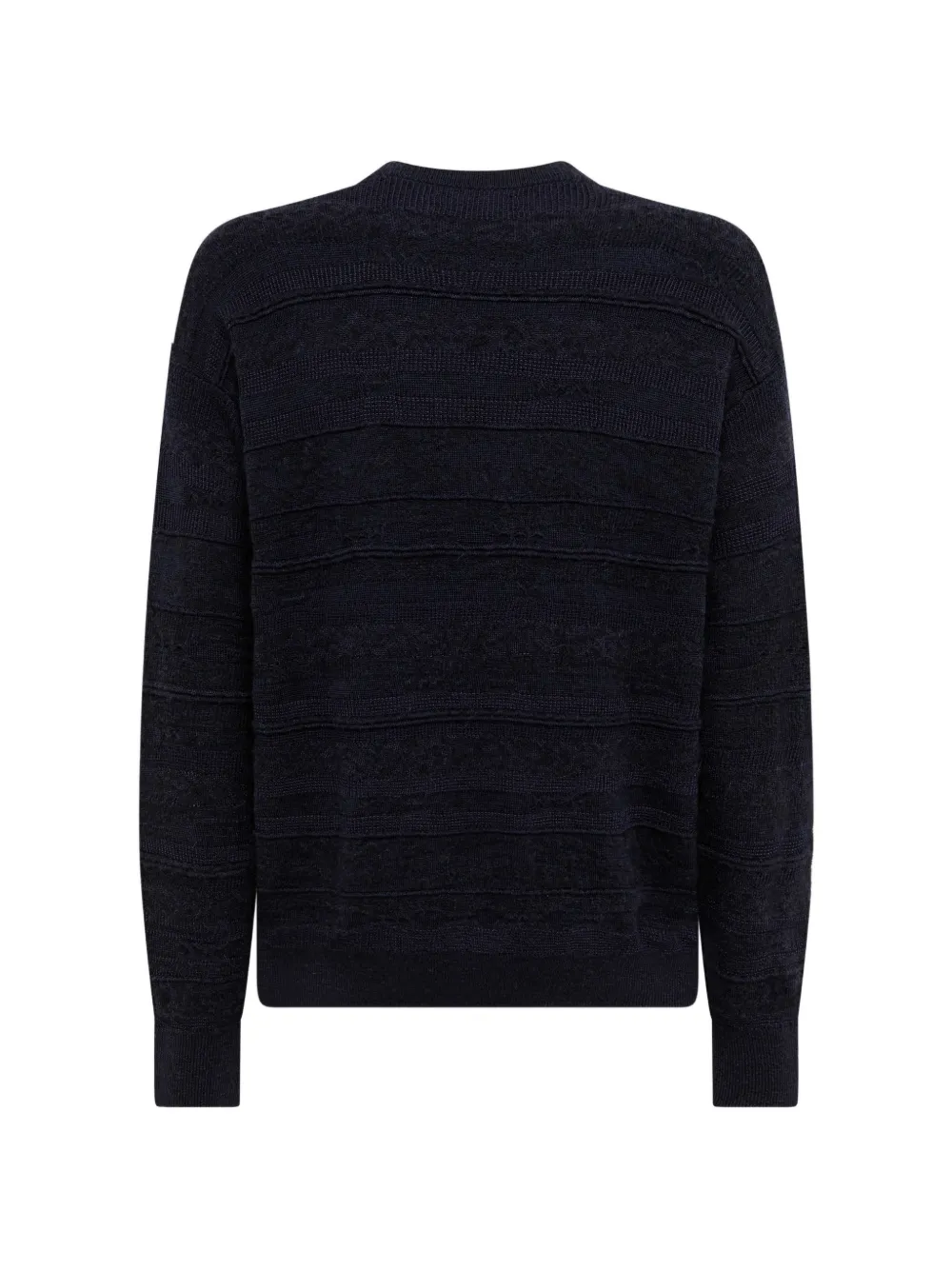 Laneus Trui met ronde hals en jacquard Blauw