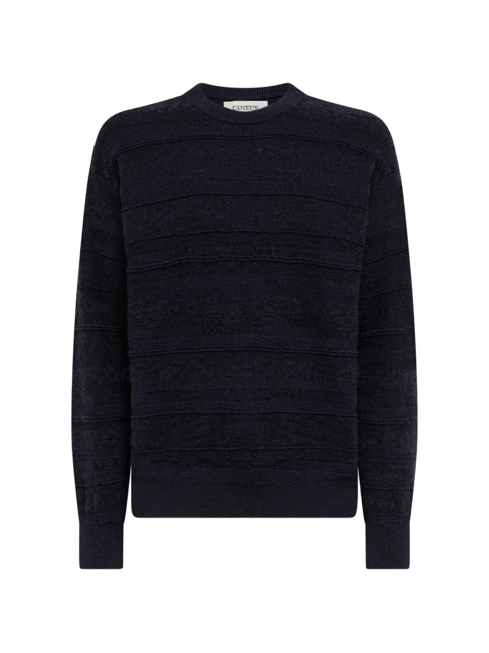 Laneus Jacquard-knit Crew-neck Sweater In Blue