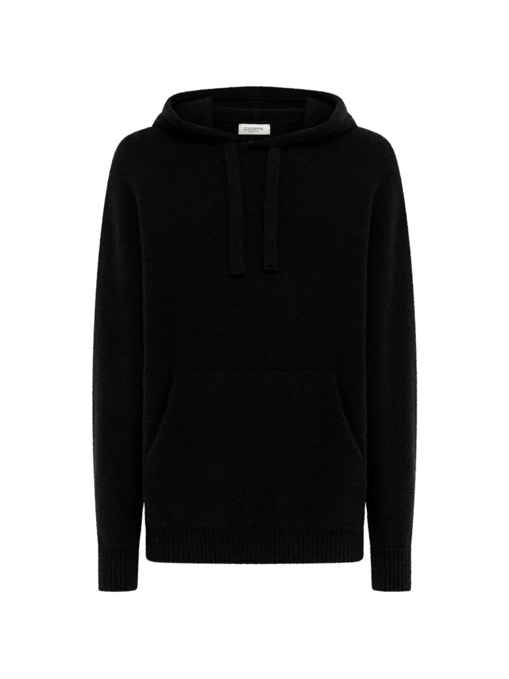 Laneus knitted drawstring hoodie - Nero