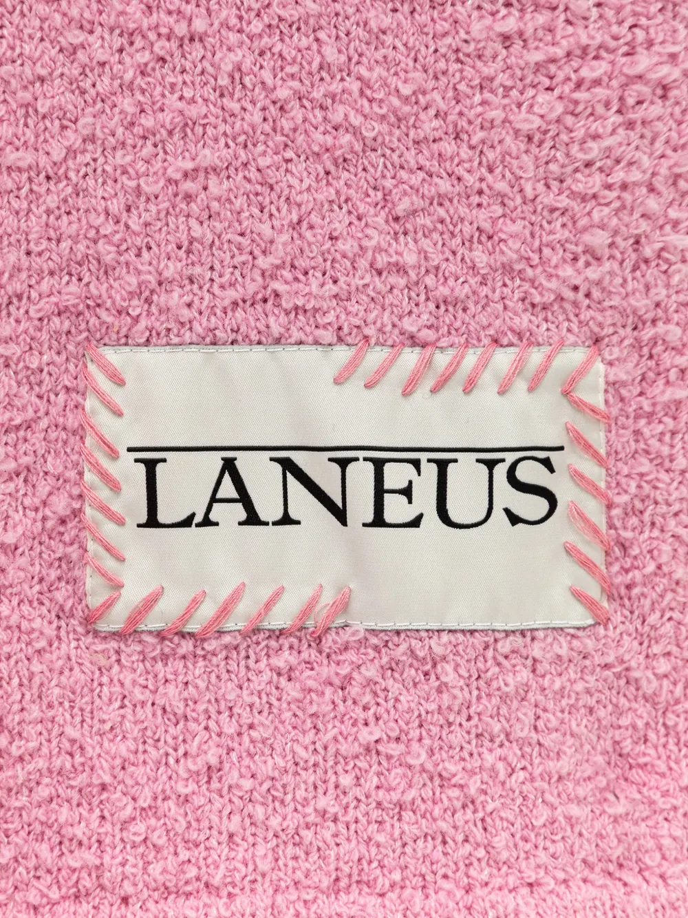 Laneus Gebreide sjaal met franje en textuur Roze