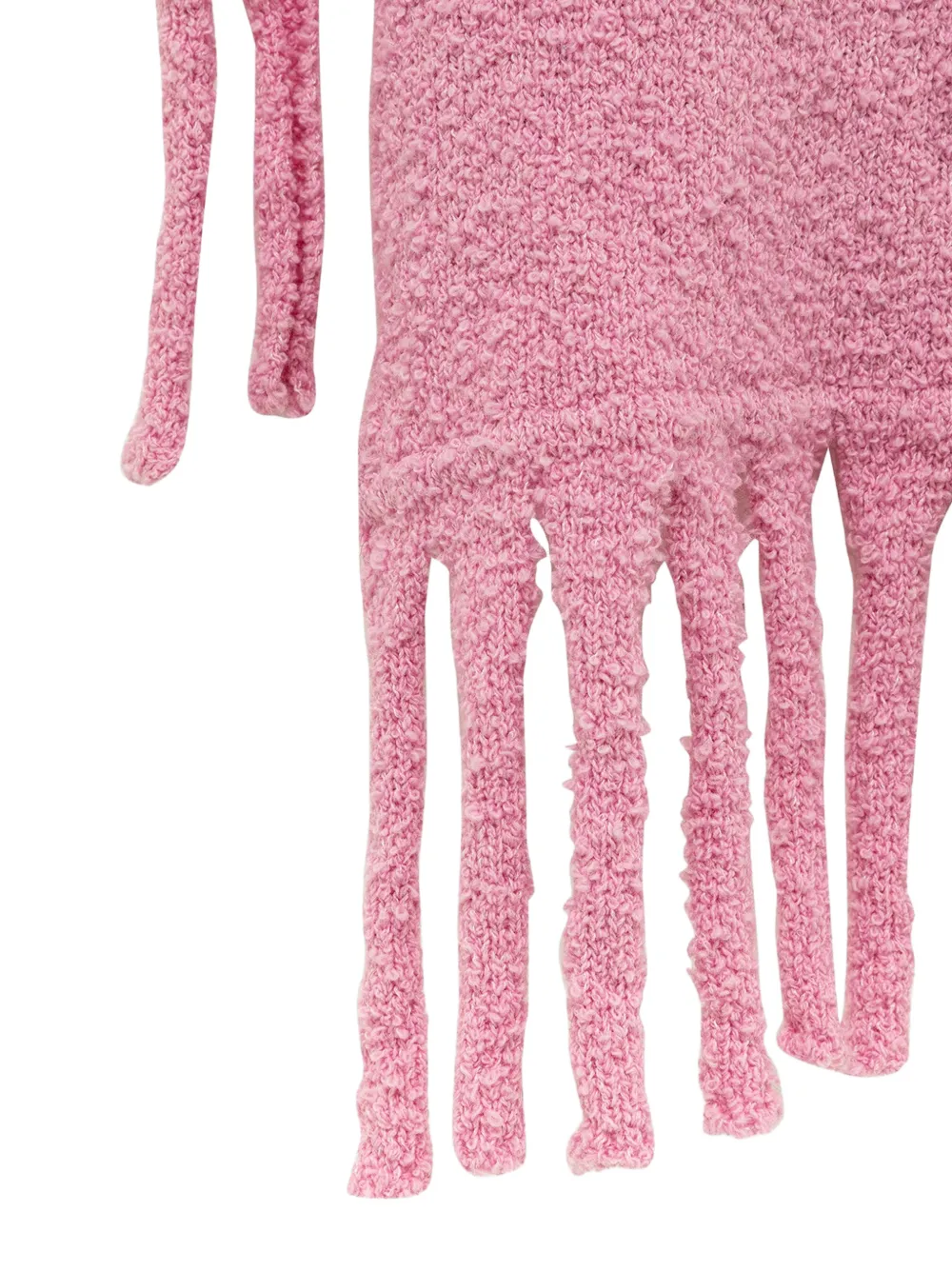 Laneus Gebreide sjaal met franje en textuur Roze
