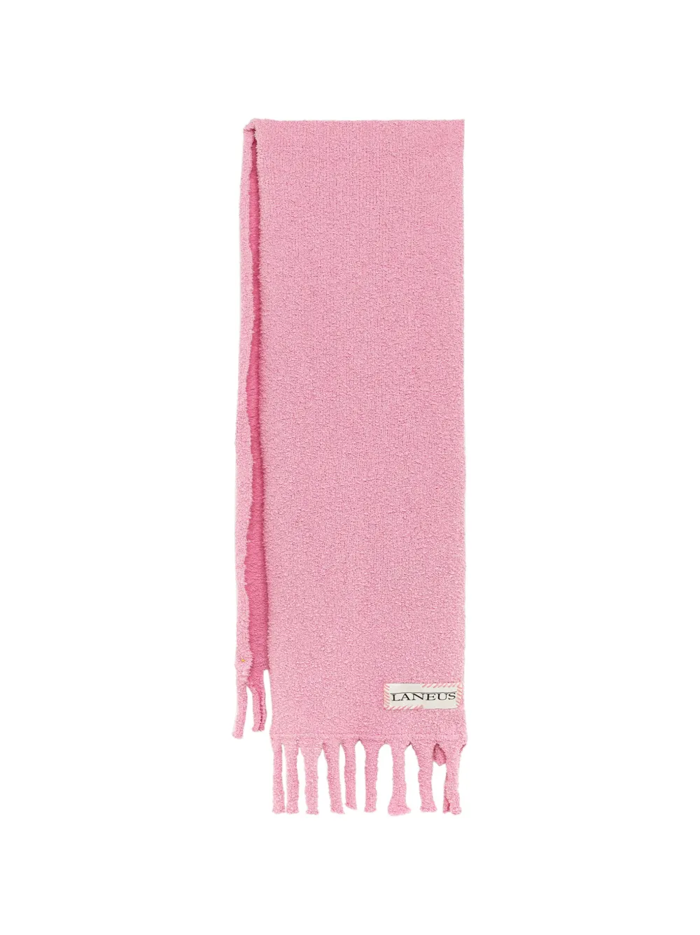 Laneus Fringed Textured-knit Scarf In Pink