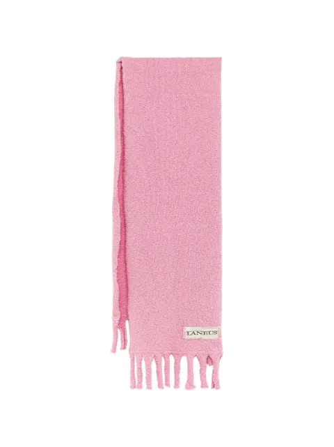 Laneus fringed textured-knit scarf