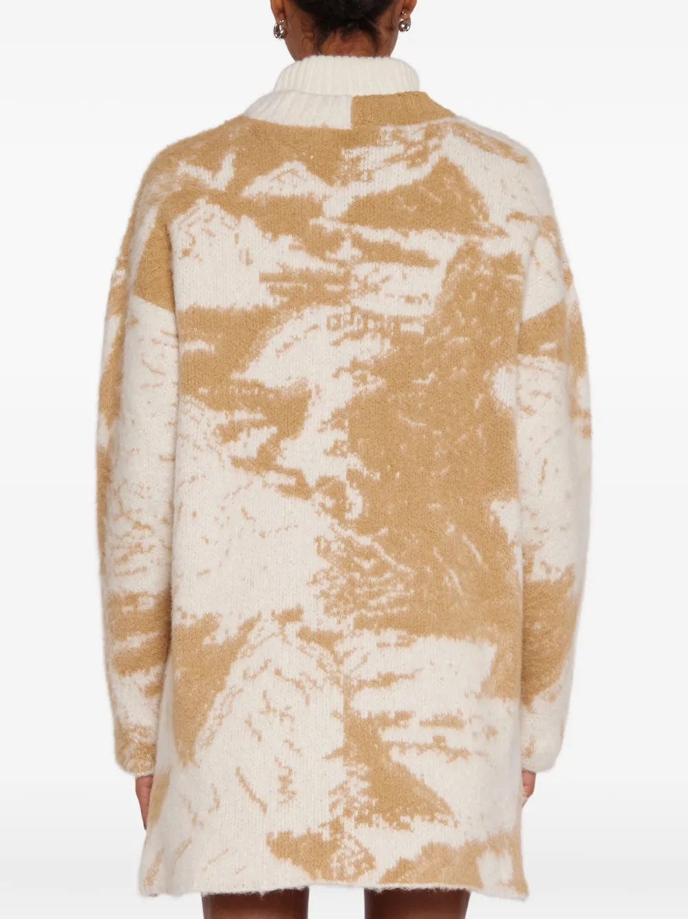 Laneus Boxy vest met jacquard Beige