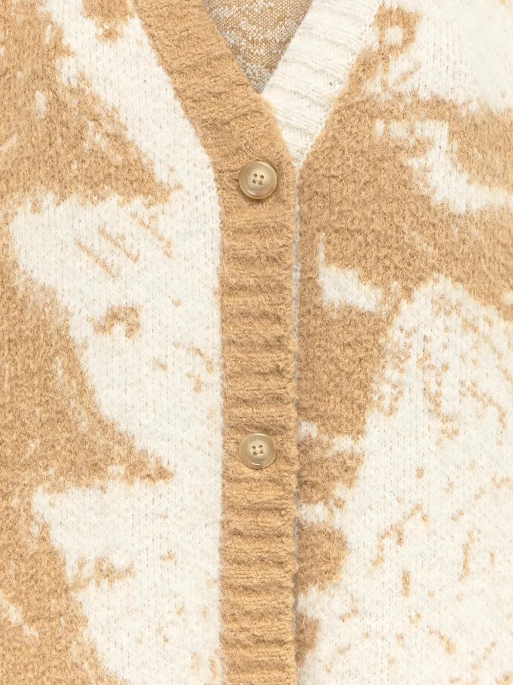Laneus Boxy vest met jacquard Beige