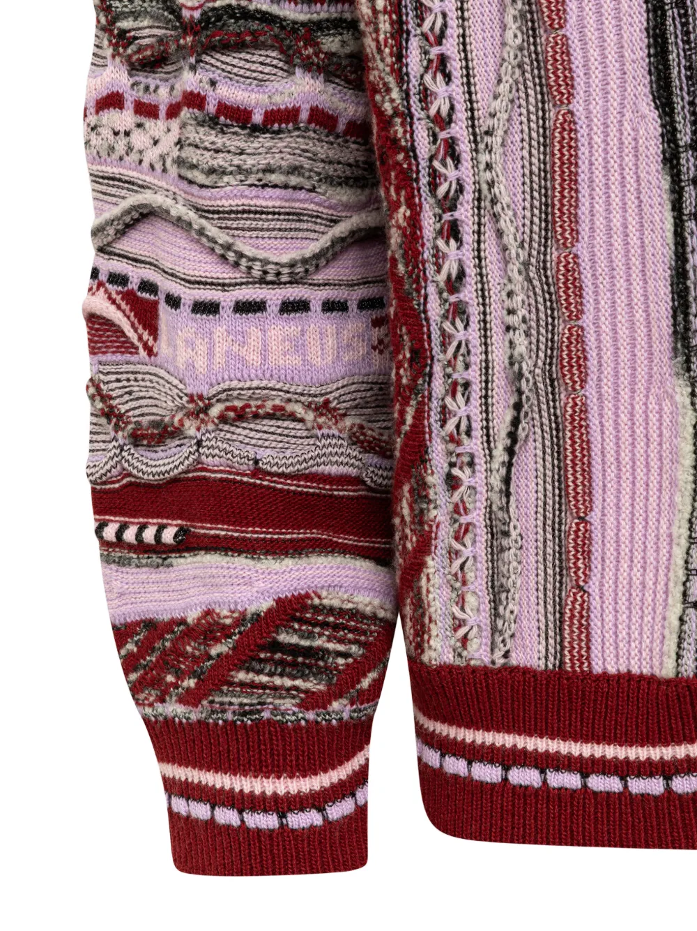 Laneus Gebreid vest met jacquard Rood