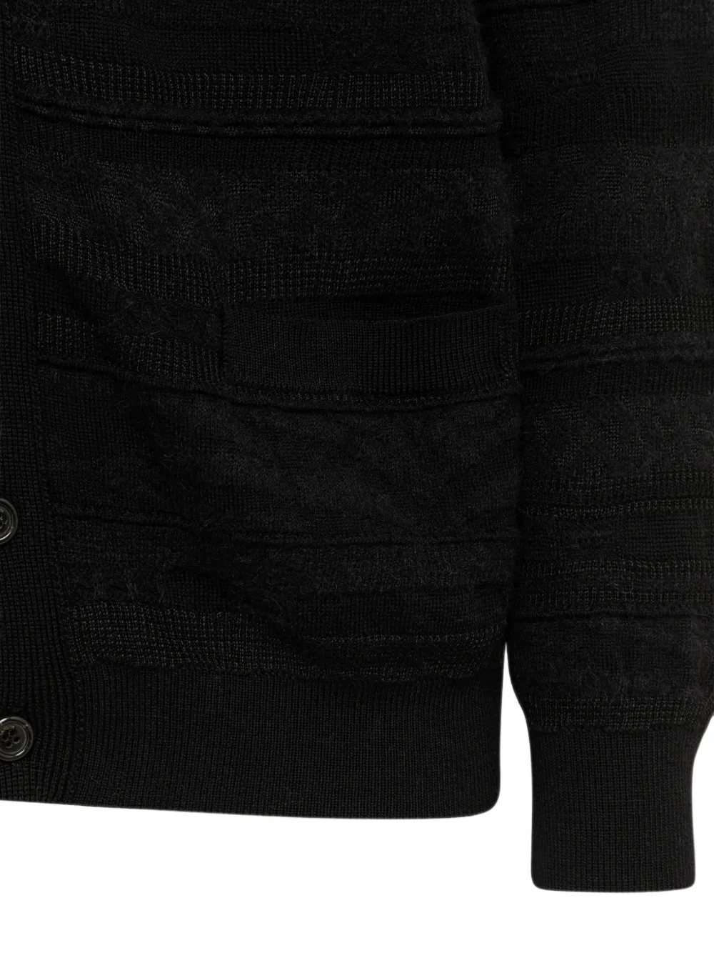 Laneus Gebreid vest met jacquard en knopen Zwart