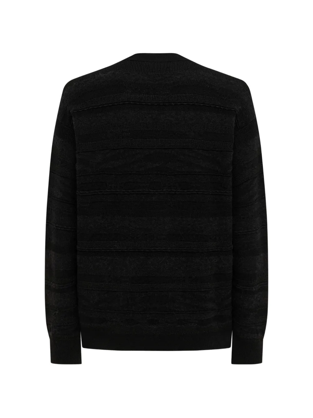Laneus Gebreid vest met jacquard en knopen Zwart