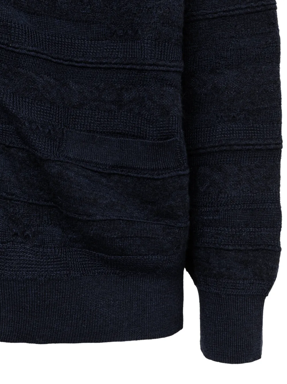 Laneus jacquard-knit cardigan Blauw