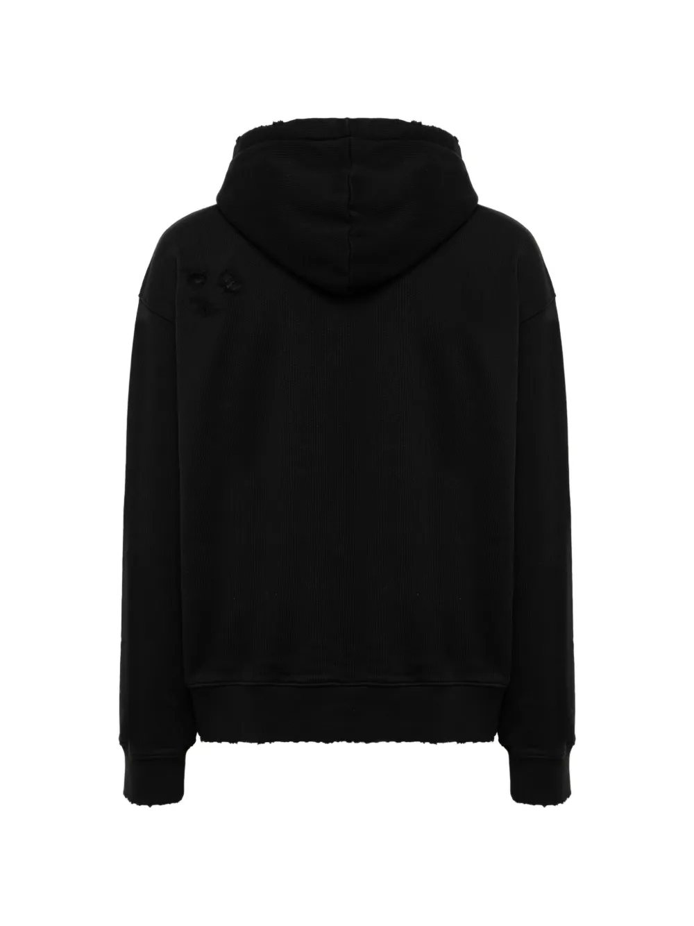 Laneus Vernietigde hoodie met boxy-fit Zwart